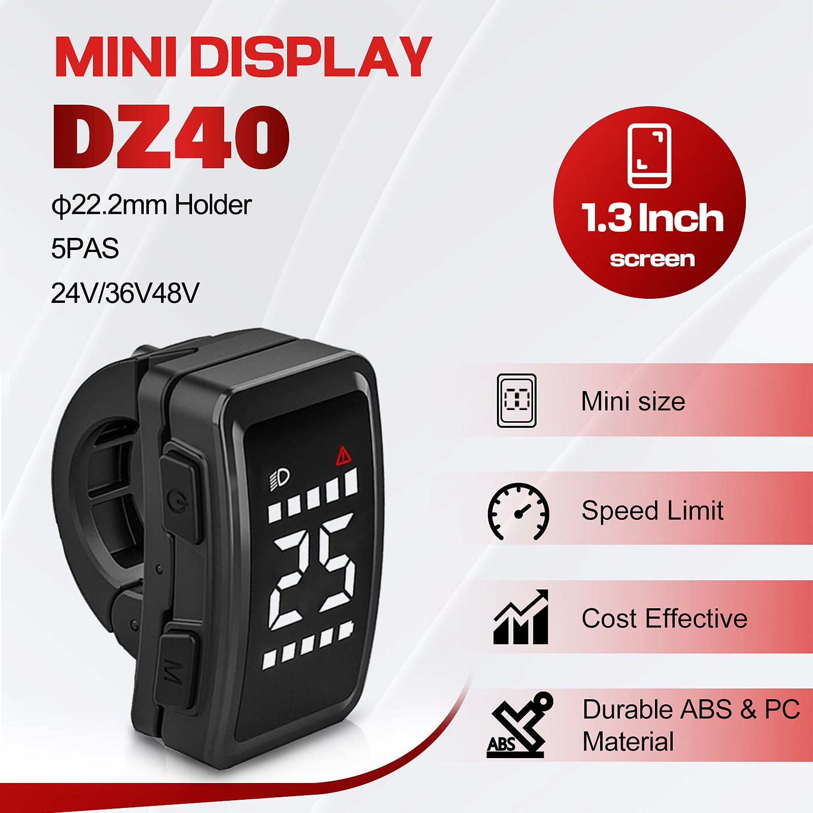 Ebike Intelligent LCD Mini DZ40 Display - Waterproof, Compatible with BAFANG BBS02B BBS01B BBSHD Electric Bikes