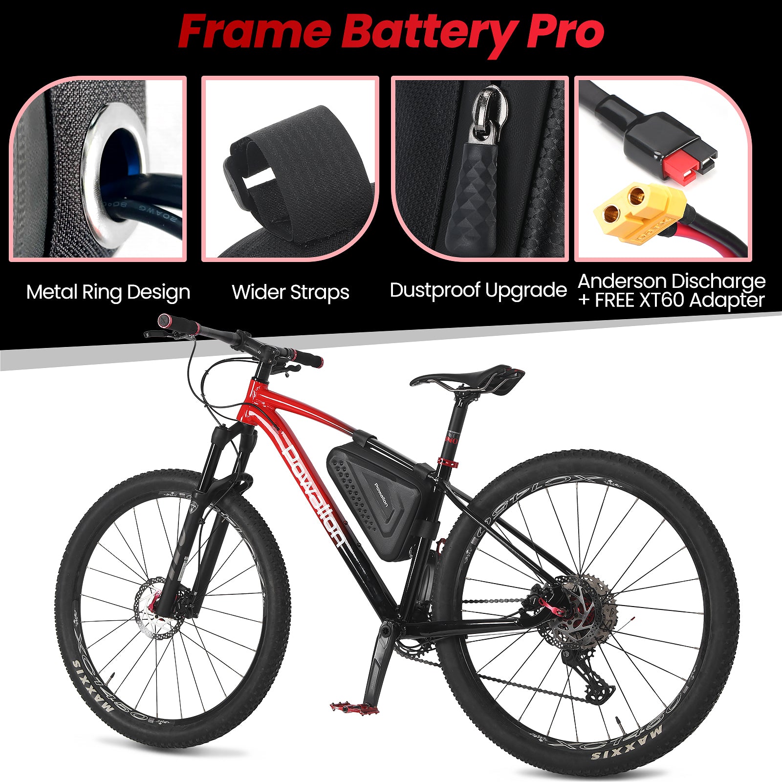 Powallon PPP EBike 52V 20AH Triangle Frame Battery with Waterproof Case