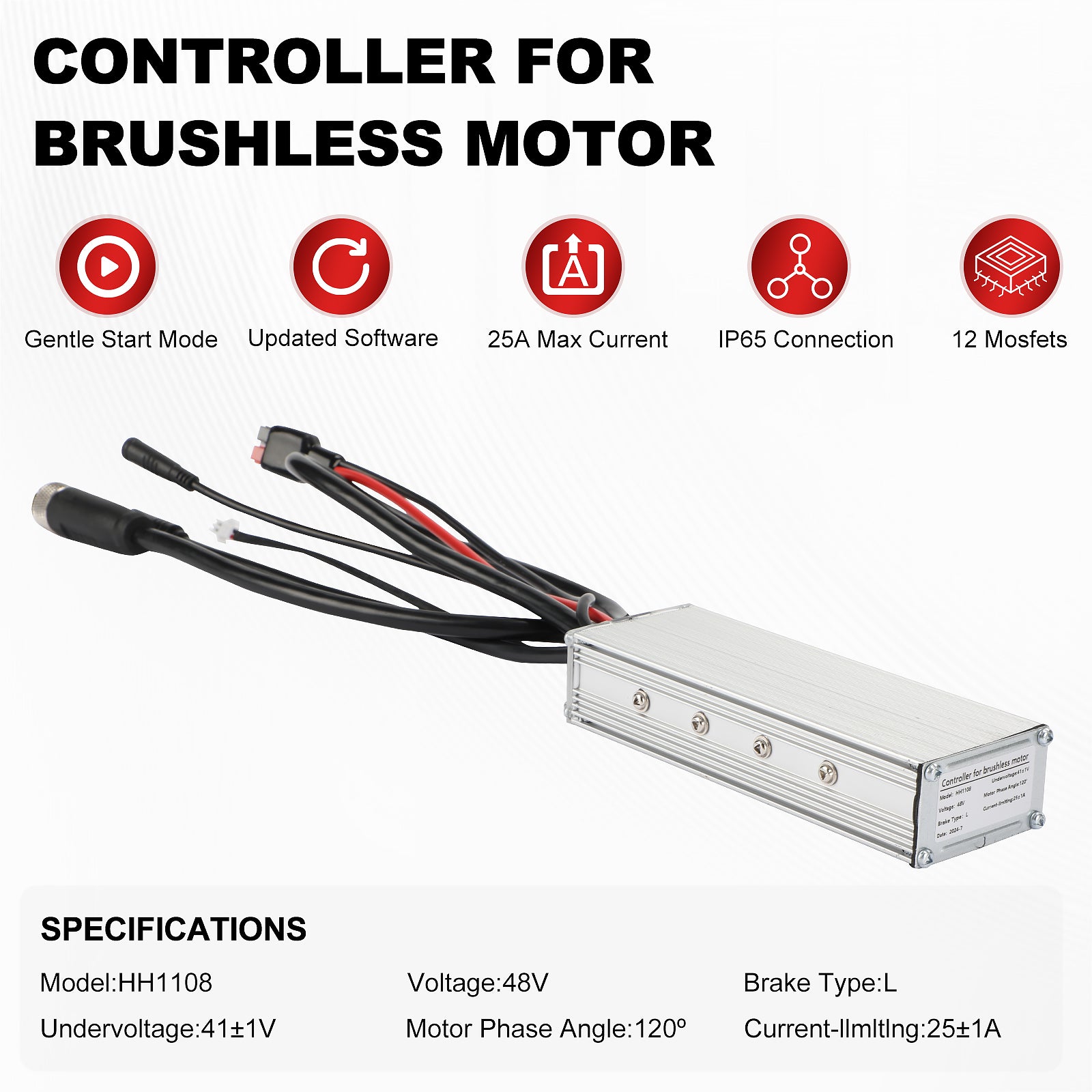 Powallon 750W Controller for Bafang G062 Fat Snow Hub Motor E-BIKE Conversion Kit