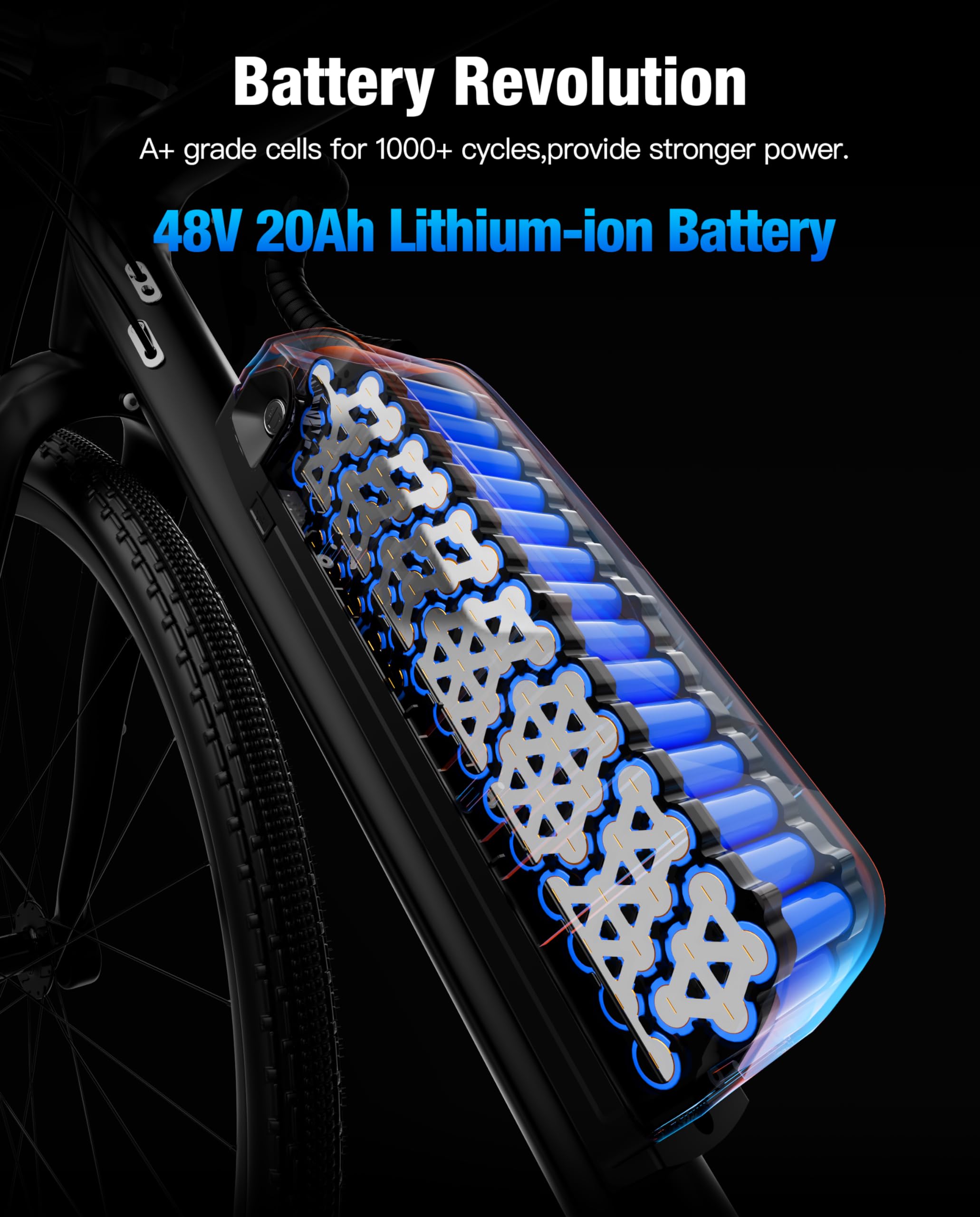 48V Lithium-Ion Down Tube Battery for E-Bikes - Shark Type