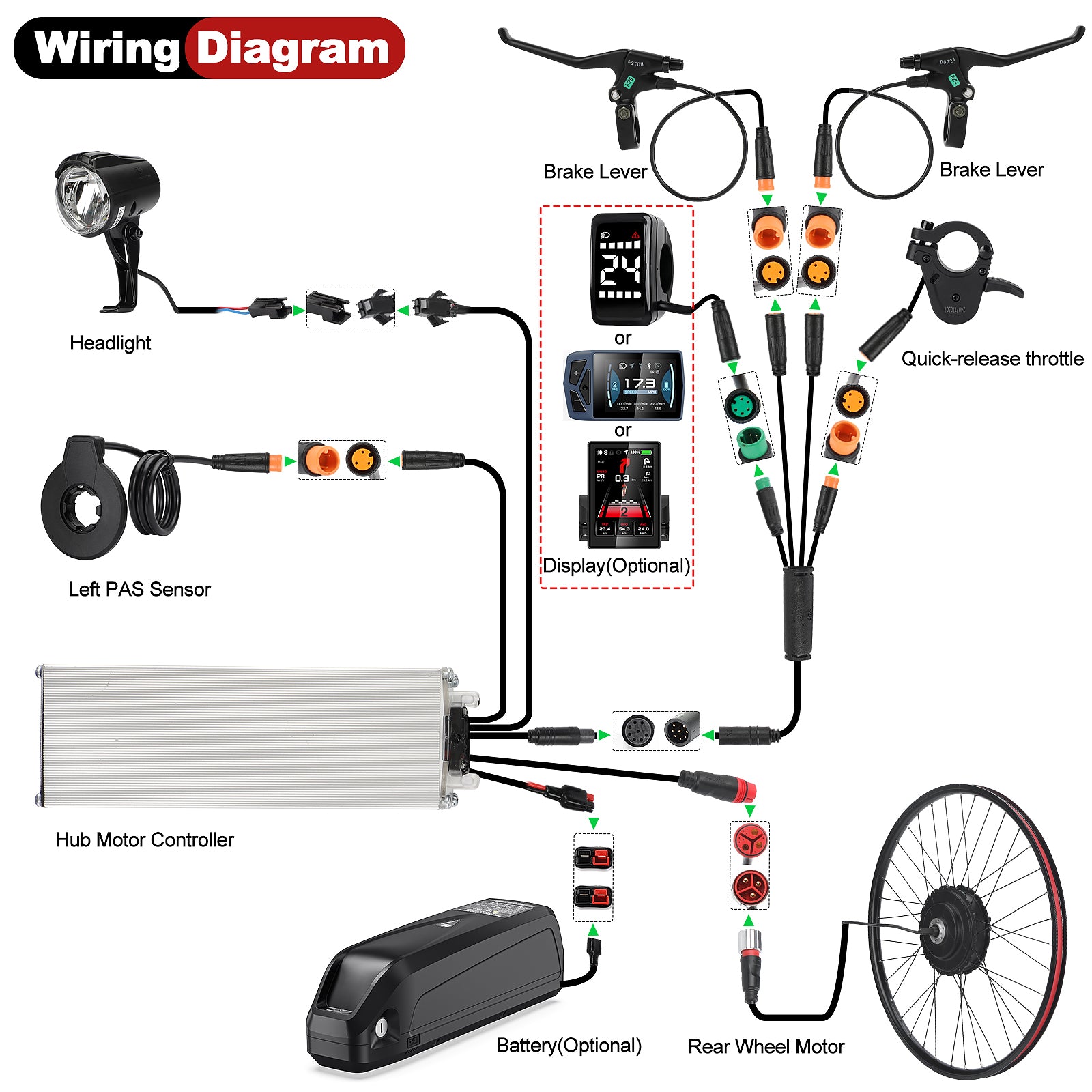 BAFANG eBike Conversion Kit with Battery - G0900 750W Rear Hub Wheel Motor for 26“ 28”  29“ 700C Bike